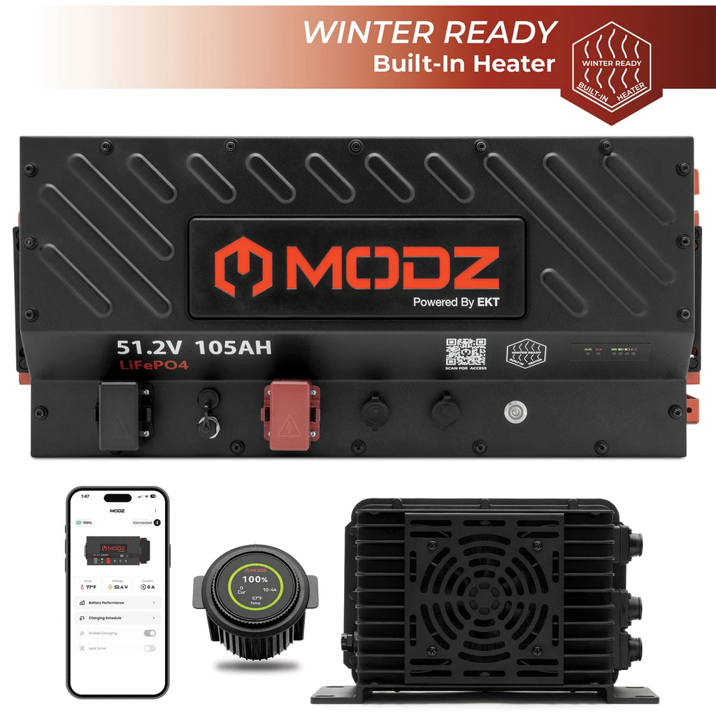 MODZ® Universal 48V (51.2V) 105Ah Nano Lithium Golf Cart Battery Bundle