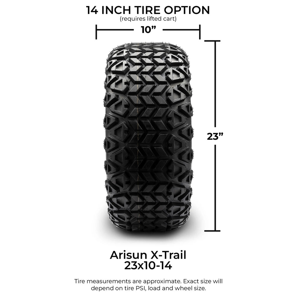 Arisun X-Trail All Terrain Golf Cart Tires – 23x10-14 Set of 4