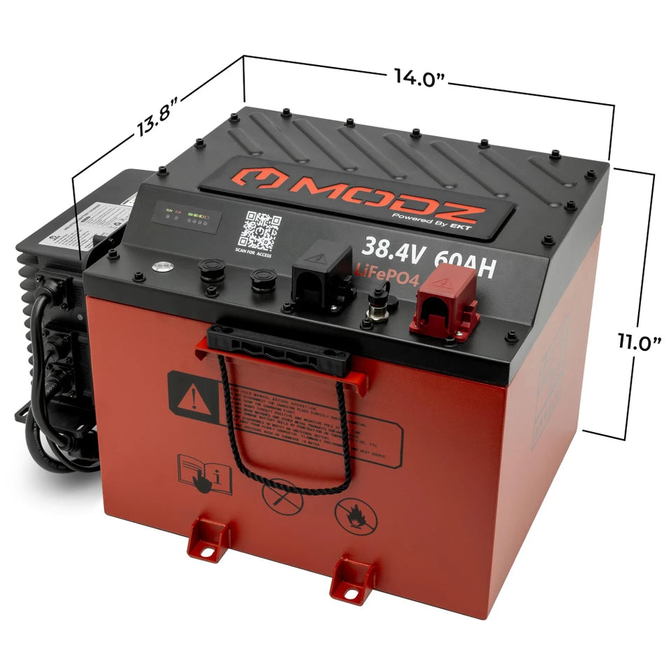 MODZ® Universal 36V (38.4V) 60Ah Nano Lithium Golf Cart Battery Bundle