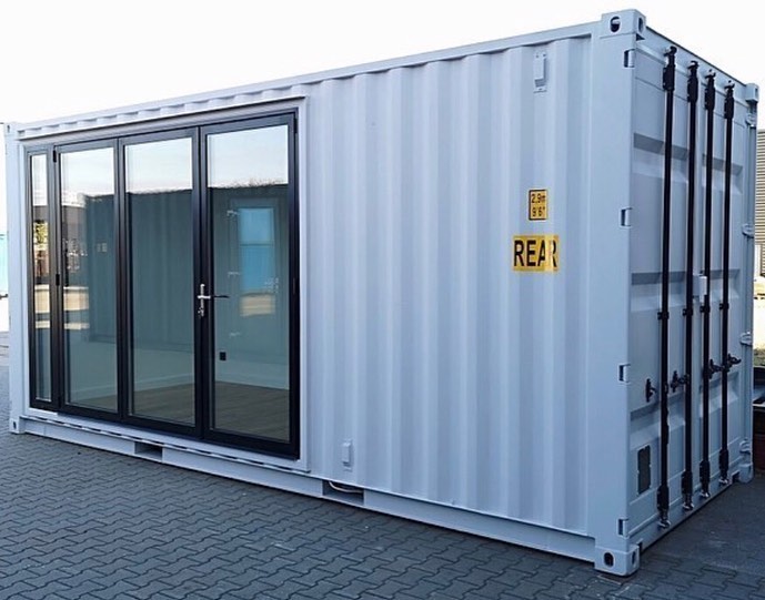 6m / 20ft Modern Container Office with Folding Glass Doors