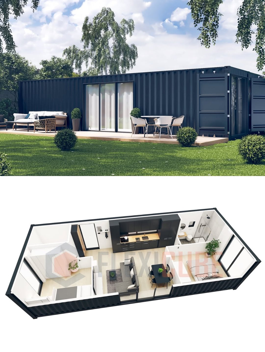 Modern Black Container Office / Studio