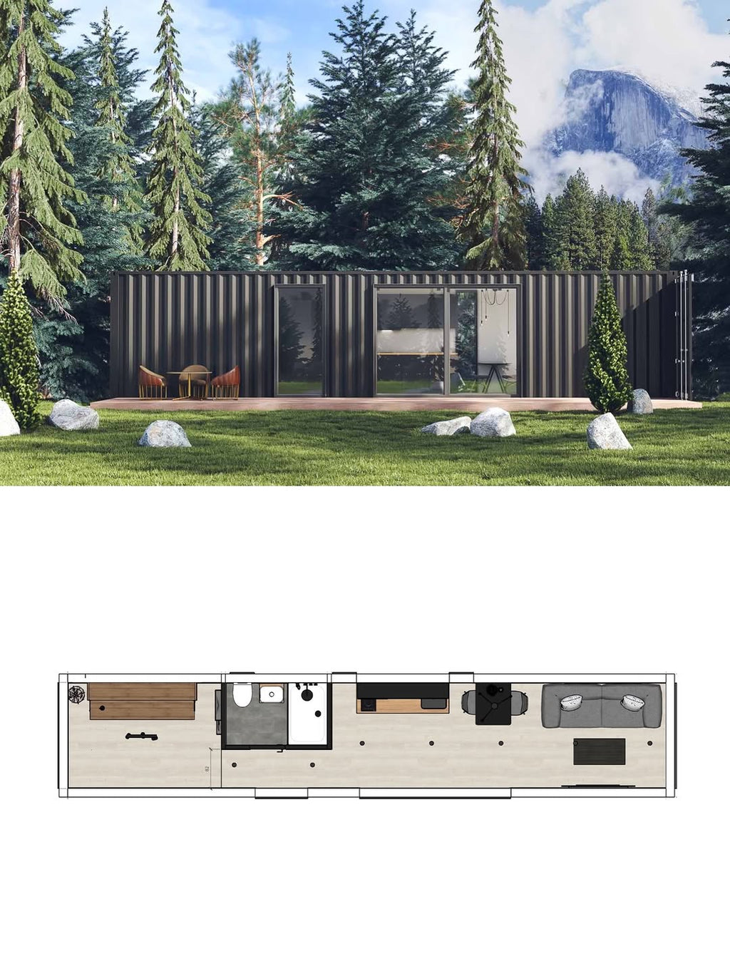 Modern Glass-Front Container Office / Studio
