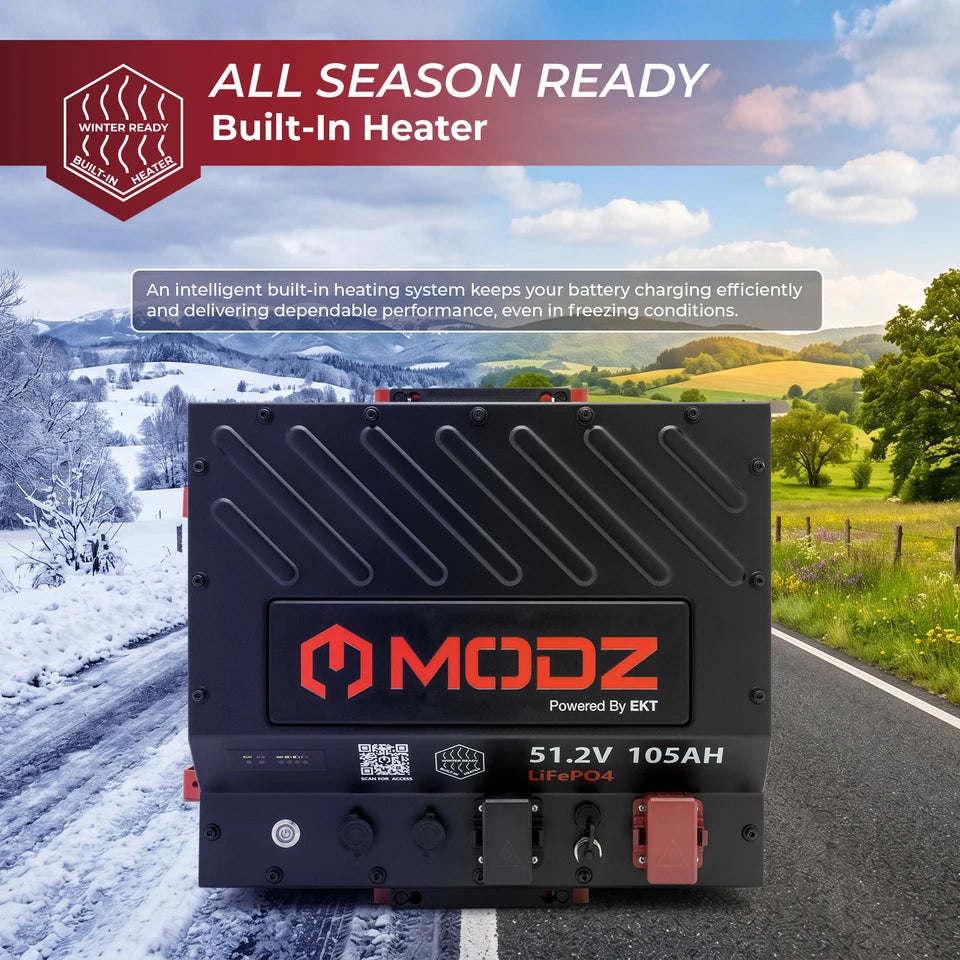 MODZ® Universal 48V (51.2V) 105Ah Nano Lithium Golf Cart Battery Bundle